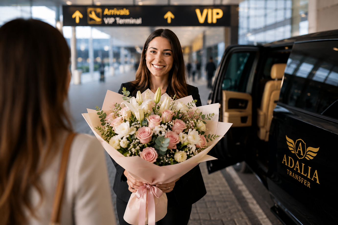 Flower Greeting at Antalya Airport